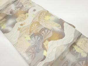 波に源氏車・紅葉模様織出し名古屋帯